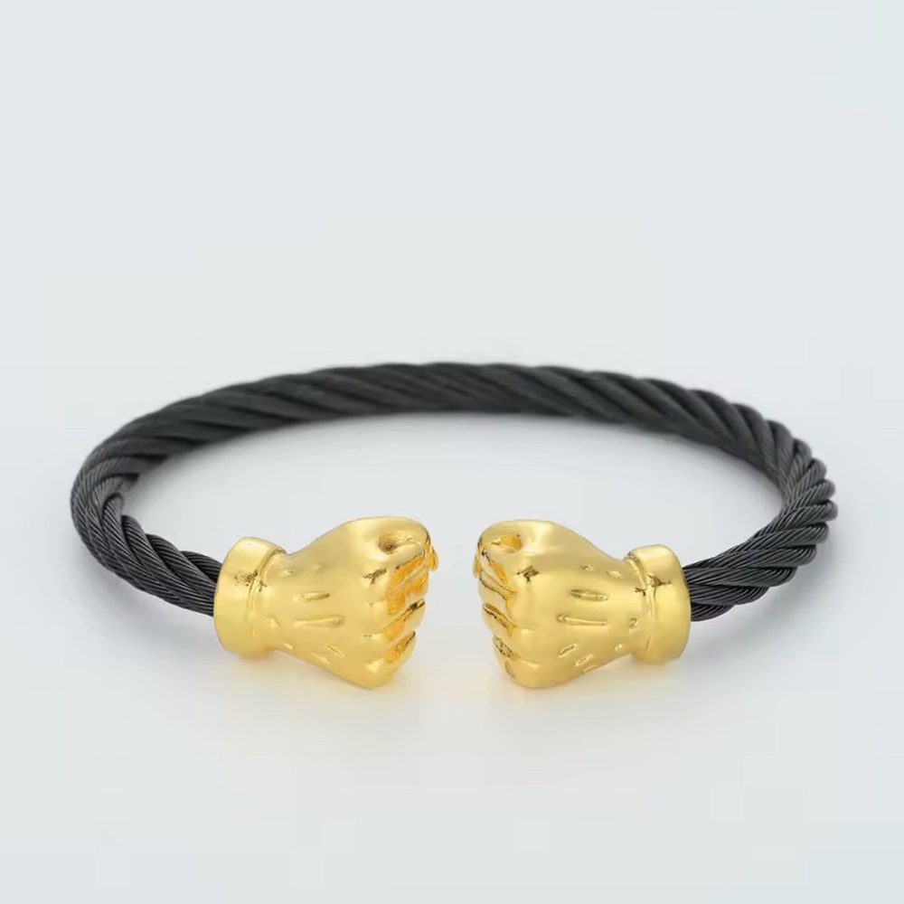 Gold and Black Cable Bracelet